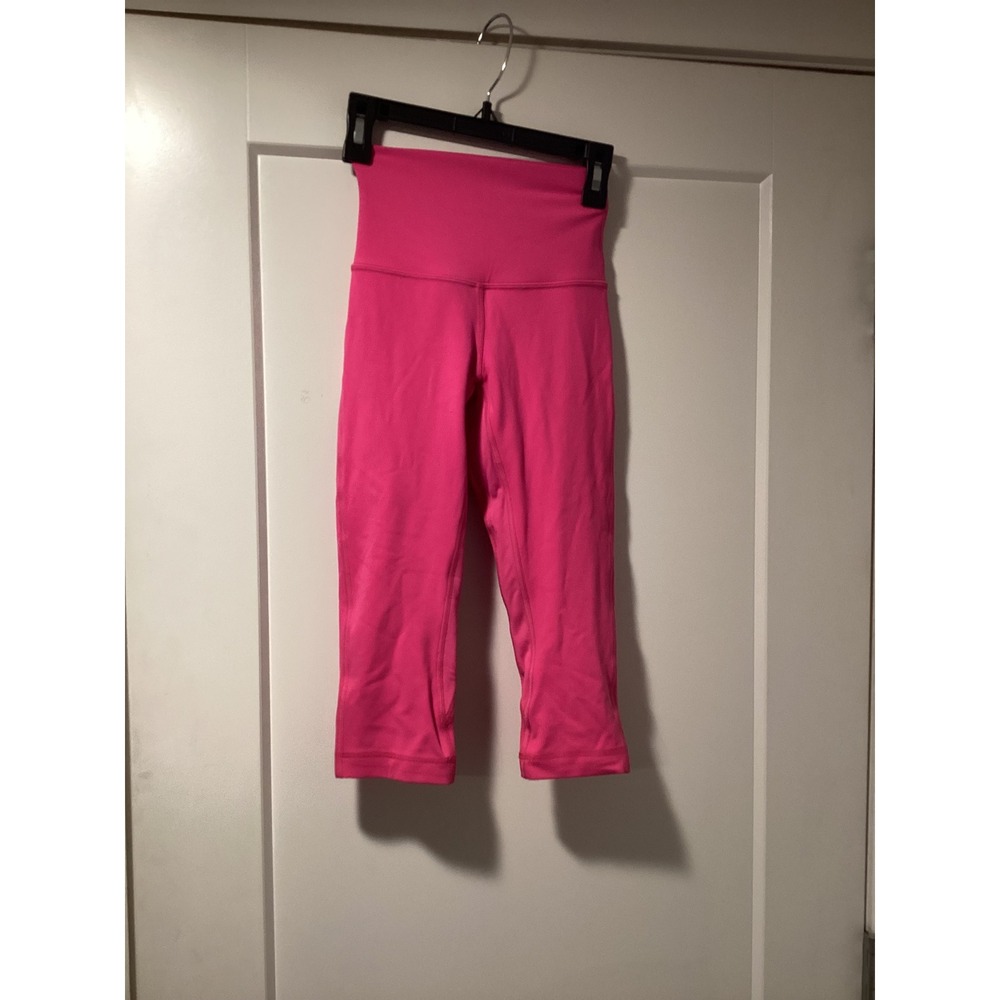 Lululemon Align High-Rise Crop 17 Sonic Pink Yoga Leggings Size 0 LW6BSMS